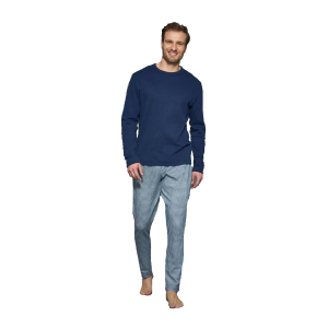 PIGIAMA UOMO RAGNO CALDO COTONE GIROCOLLO PANTALONE QUADRI ART.U838NQ