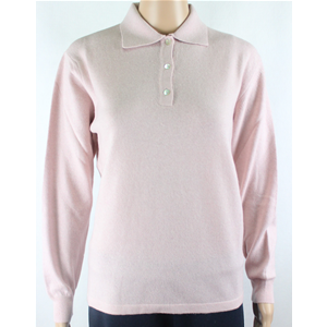 MAGLIA DONNA POLO 3 BOTTONI MISTO CASHMERE MADE IN ITALY M-XXL 4COLORI