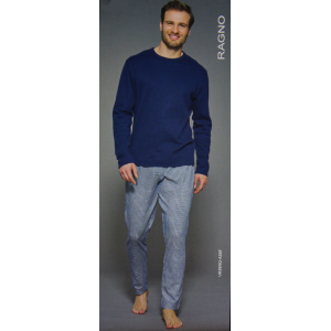 PIGIAMA UOMO RAGNO CALDO COTONE GIROCOLLO PANTALONE QUADRI ART.U838NQ