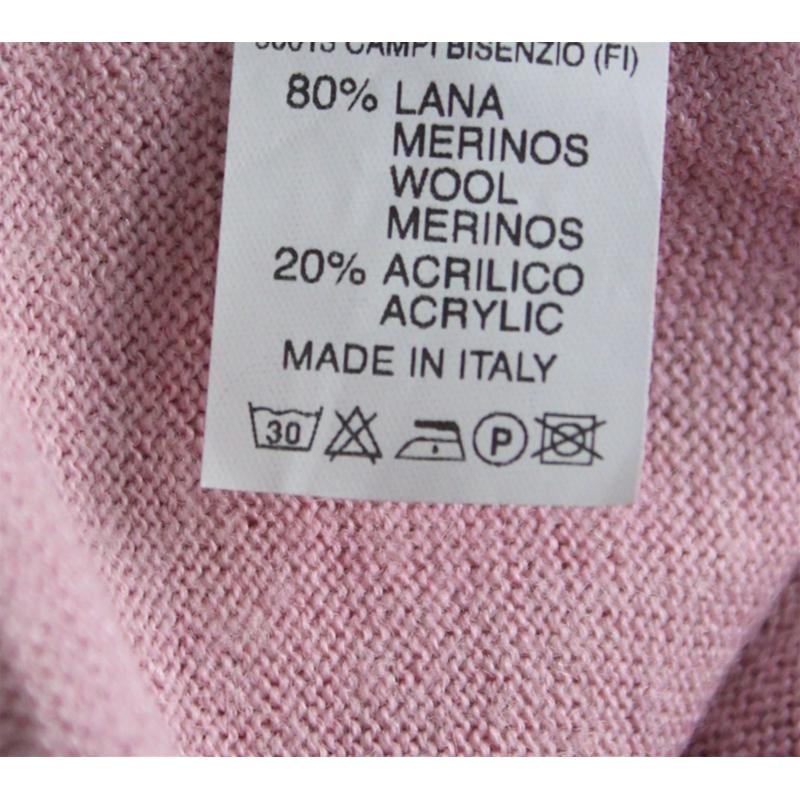 .MAGLIA POLO DONNA 3 BOTTONI.LANA MERINOS 80% MADE IN ITALY S-M-L-XL-XXL ROSA